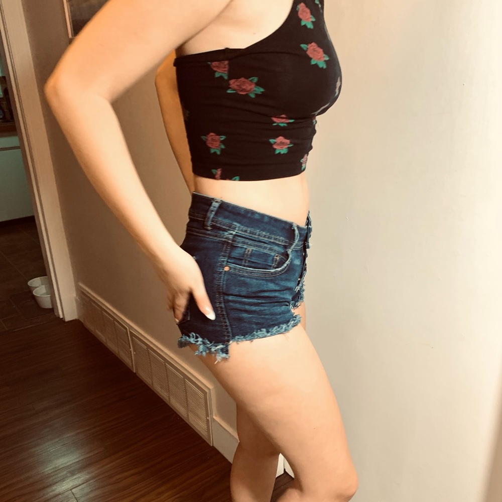 Jean short and shirt combo